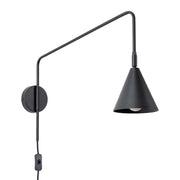 Lampada da parete NOX in acciaio nero E14 LED 10W con paralume geometrico moderno
