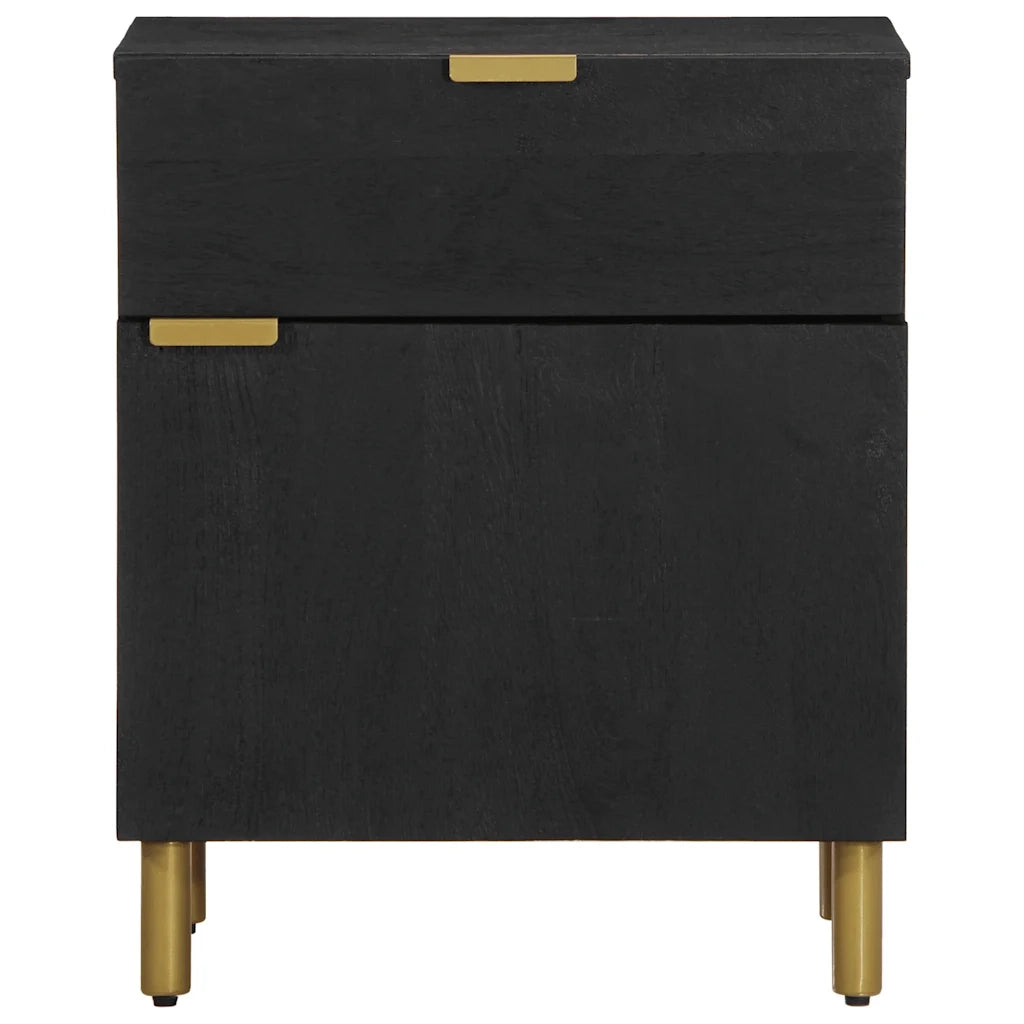 vidaXL Comodino Nero 50x33x60 cm in Legno Multistrato