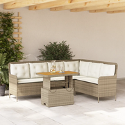 Set Divani da Giardino 2 pz con Cuscini Beige in Polyrattan
