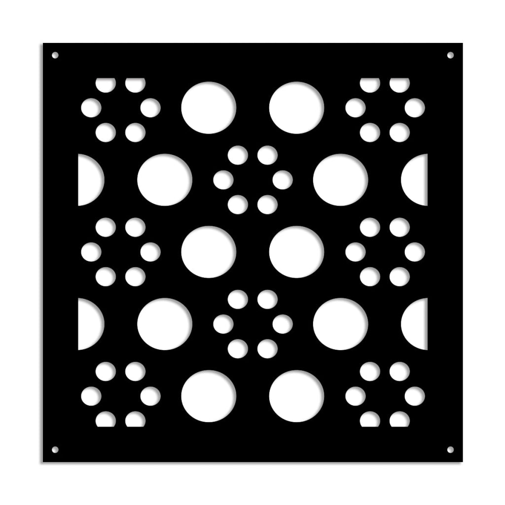 POINTS - Pannello in PVC traforato - Parasole Misura: 48x48 cm, Colore: nero