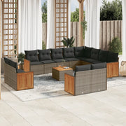 Set Divani da Giardino 13 pz con Cuscini Grigio in Polyrattancod mxl 89264