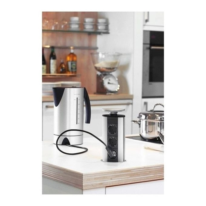 EVOline Port prolunghe e multiple 3 m 3 presa(e) AC Interno Nero, Acciaio inossidabile
