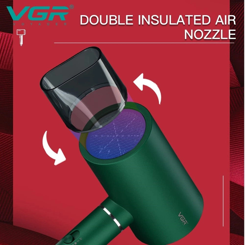 Trade Shop - Vgr V-431 Asciugacapelli Professionale 1600-1800w Parrucchiere Shop Hair Dryer - Verde