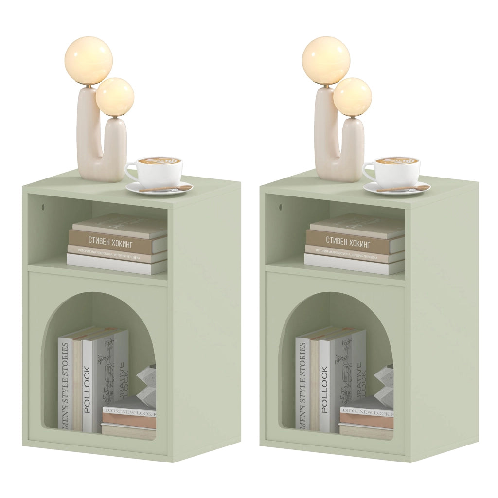 Comodino con ripiani aperti ¨C zephmum ¨C verde chiaro 40x30x60
