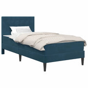 Letto singolo | Letto per adulti | Struttura letto con materasso Blu 100 x 200 cm Velluto
