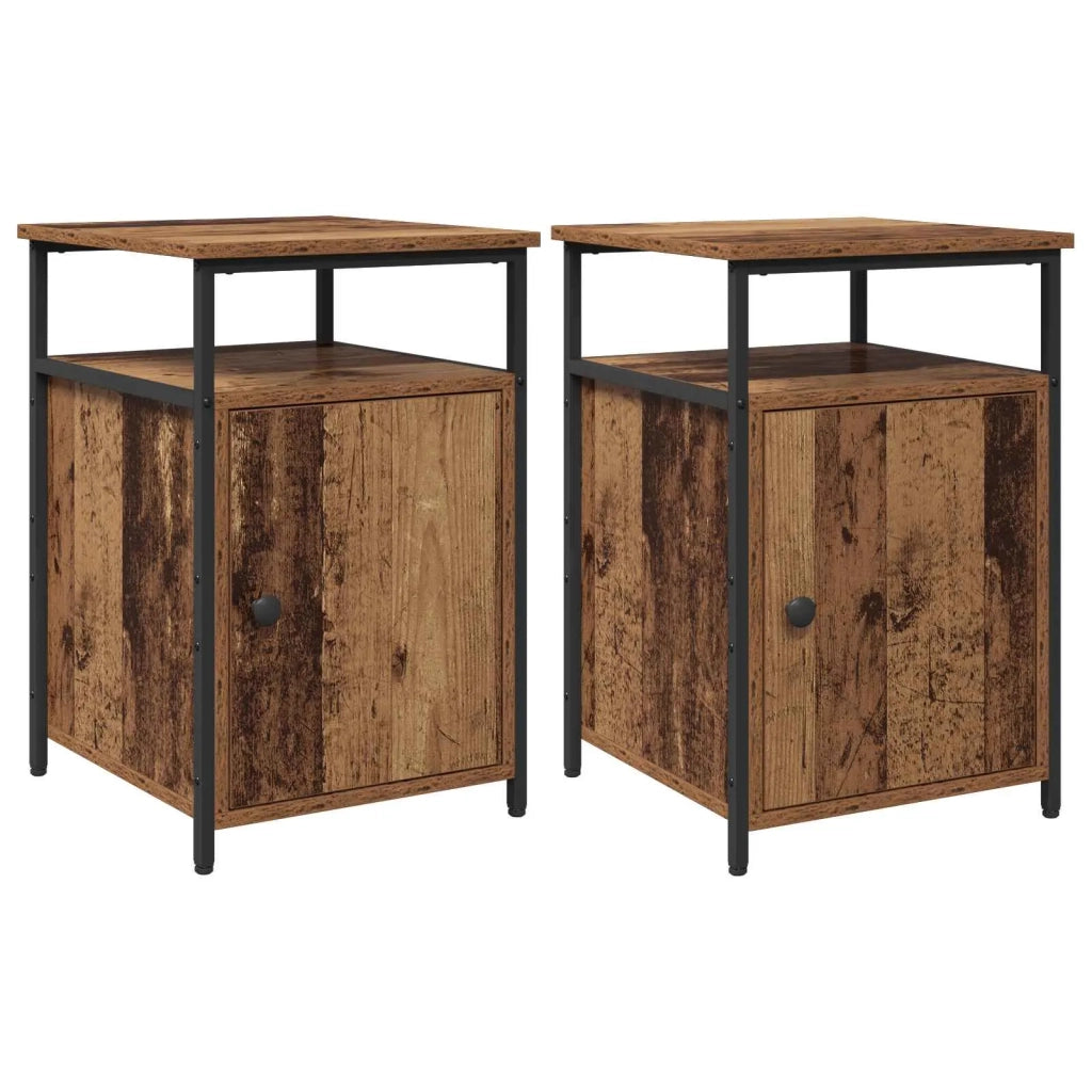 Armadio da Notte 2 pcs Legno antico Legno multistrato