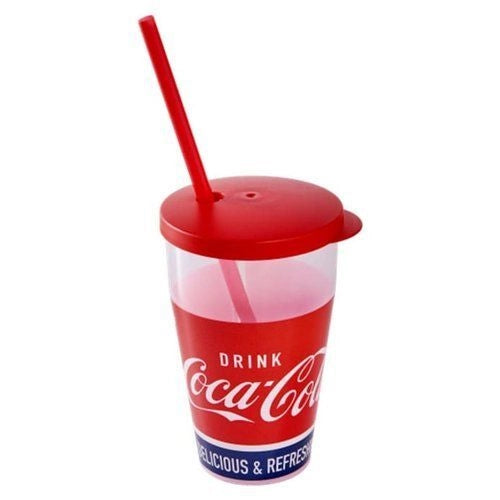 Snips 002001 Bicchiere con Cannuccia Coca-Cola 500 ml Plastica Lavabile in Lavastoviglie colore Rosso