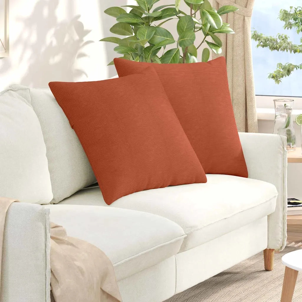 Cuscini da Divano 2 pz-Set di 2 Cuscini per Sofa Rosso Arancio 80 x 80 cm
