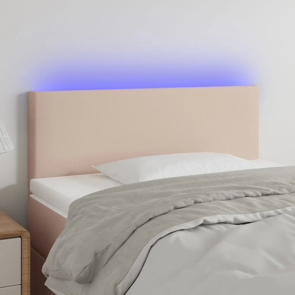 Testiera Cappuccino a LED 100x5x78/88 cm in Similpelle