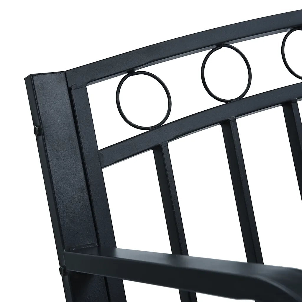 Panchina da Giardino | Panca da Giardino 125 cm Nera in Acciaio