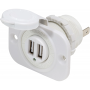 DOPPIA PRESA USB 12V. BIANCA WHITE SOCKET WITH DUAL USB PORT