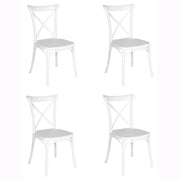 Set 4 Sedie Impilabili in polipropilene 88x53x48 cm Colore Bianco Design Retrò