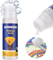 Kit di pittura con diamanti, colla per diamanti ad alta velocità di asciugatura con testa di spugna, colla per pittura con diamanti per immagini lucenti, kit anti-aderente per diamanti, trasparente (120 ml)