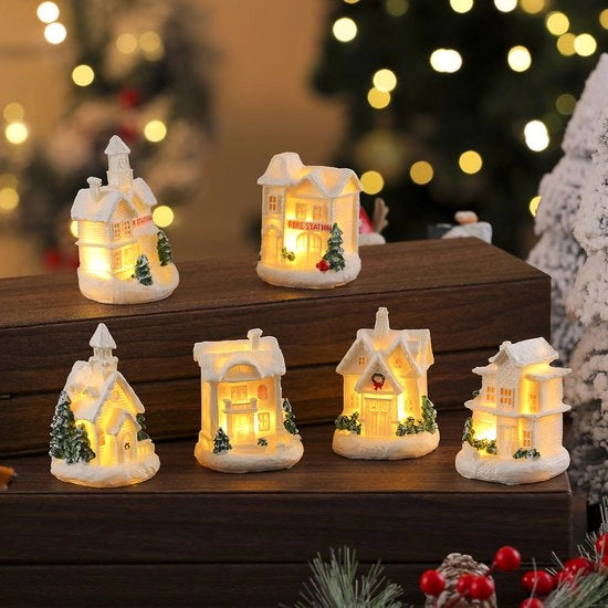Set di 6 mini case di Natale in cera bianca, materiali per hobby per decorare le finestre, regali di Natale per bambini 

Specifica: 6 pz, materiale: cera bianca