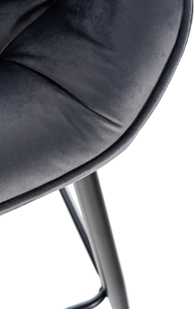 Sgabello da bar Gibson in velluto altezza seduta 76 cm grigio scuro