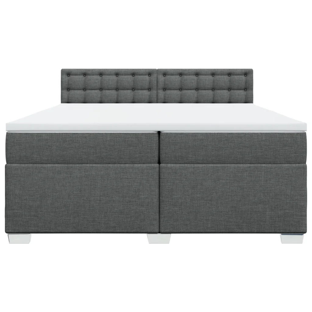 Giroletto a Molle con Materasso Grigio Scuro 200x200 cm Tessuto 3286010