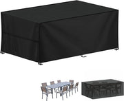 Tavolo da giardino 200x90x75cm Copertura di tavolo da giardino Impermeabile Tavolo da giardino 420D Tessuto Oxford Copertura tavolo da giardino Impermeabile e resistente al vento Copertura per tavolo e sedie Resistente ai raggi UV