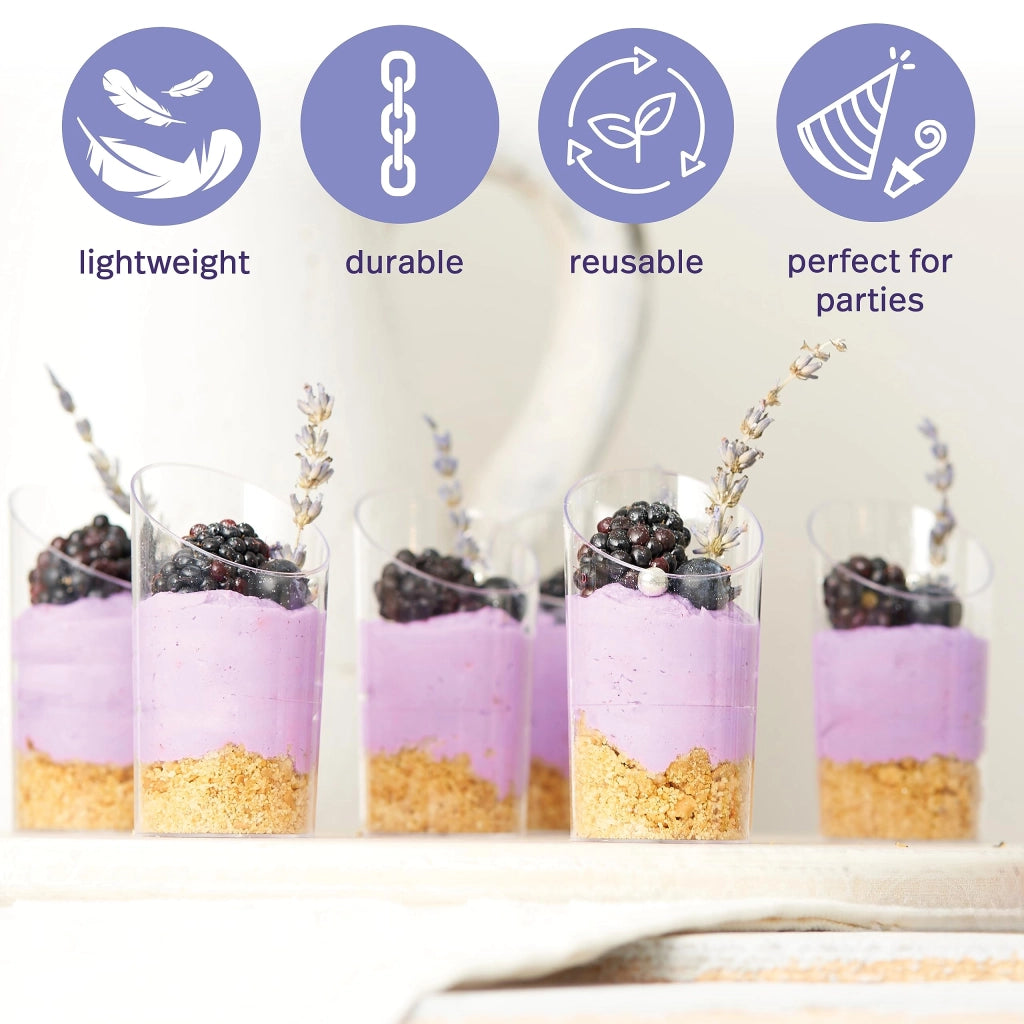 100 vasetti mini dessert, trasparenti, capacità 70 ml, stabili, riutilizzabili