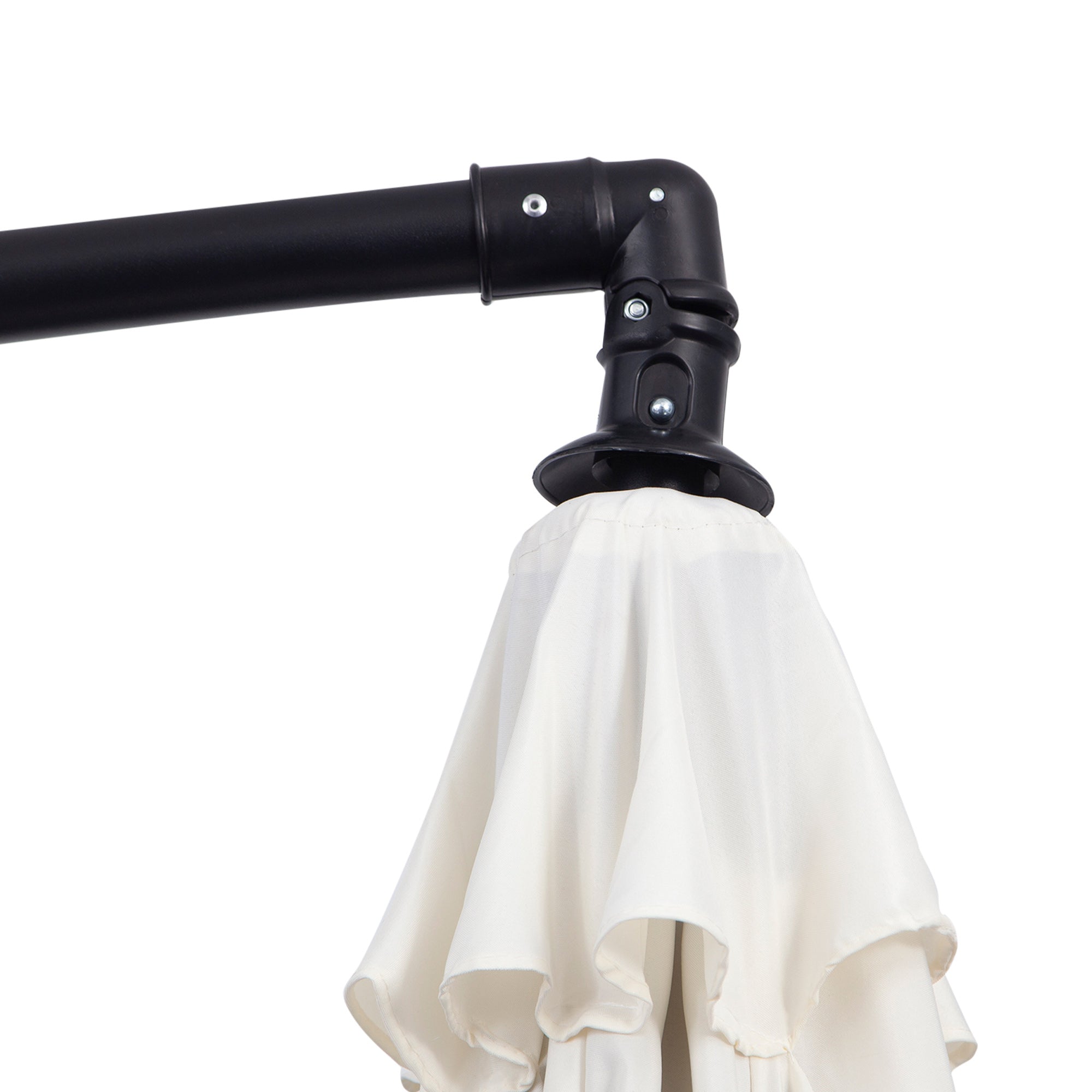 Ombrellone da Giardino Decentrato in Acciaio Ø3m  Bianco