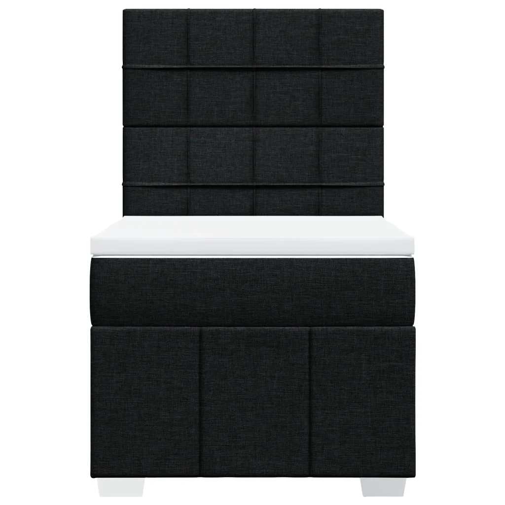 Giroletto a Molle con Materasso Nero 100x200 cm in Tessuto