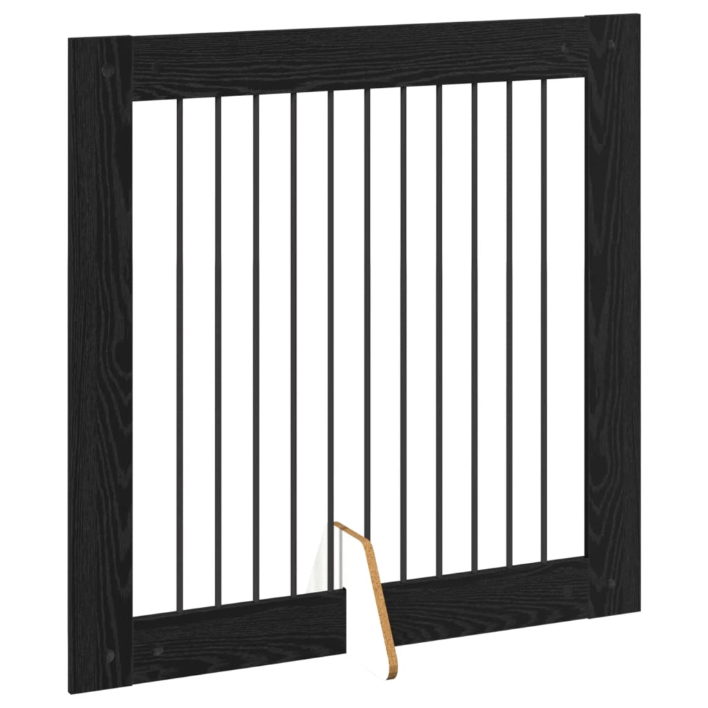 Cancello per cani con supporti 2 pz Rovere Nero 100 x 100 cm CFW5069508