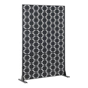 Parete divisoria per uso esterno e interno 180 x 120 x 40 cm acciaio zincato nero 03_0009268