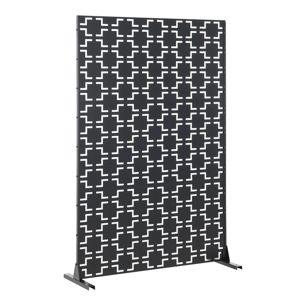 Parete divisoria per uso esterno e interno 180 x 120 x 40 cm acciaio zincato nero 03_0009268