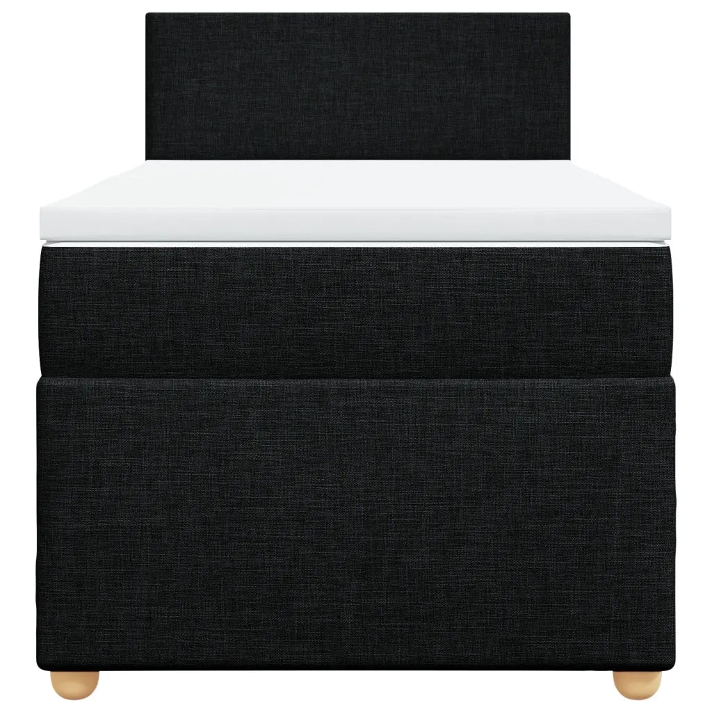 Giroletto a Molle con Materasso Nero 90x200 cm in Tessuto