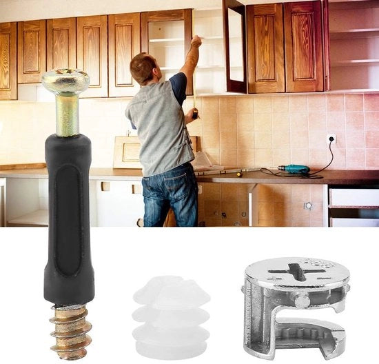 Biglietti di Attacco per Mobili 25 Stuks - Connettore a Chiave - Viti di Attacco a Chiave - Mobili Resistenti - Acciaio di Carbone - Duraturo e Sicuro - Connettore per Mobili