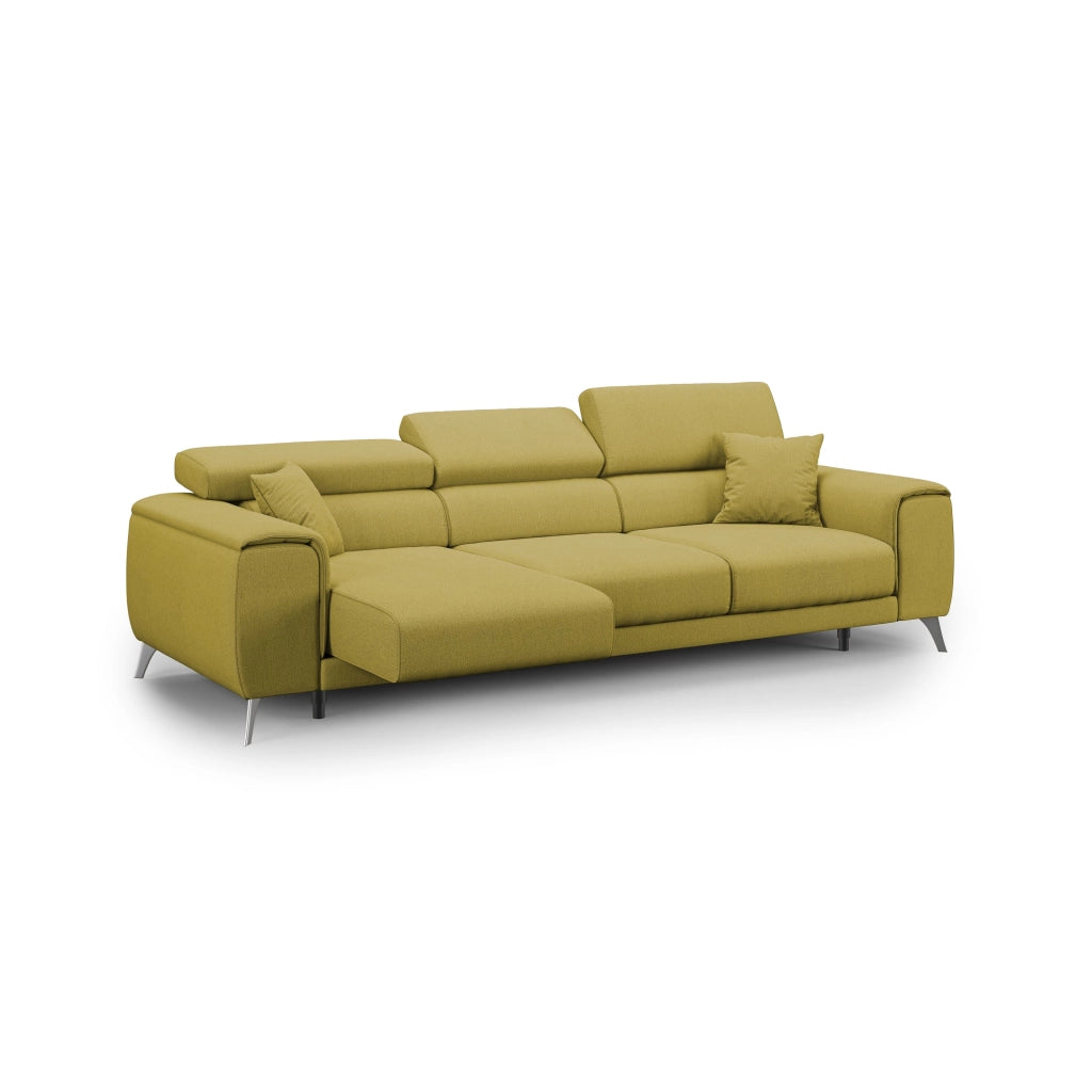 Fusion Divano con 3 sedute allungabili in tessuto smacchiabile T05 260 cm giallo