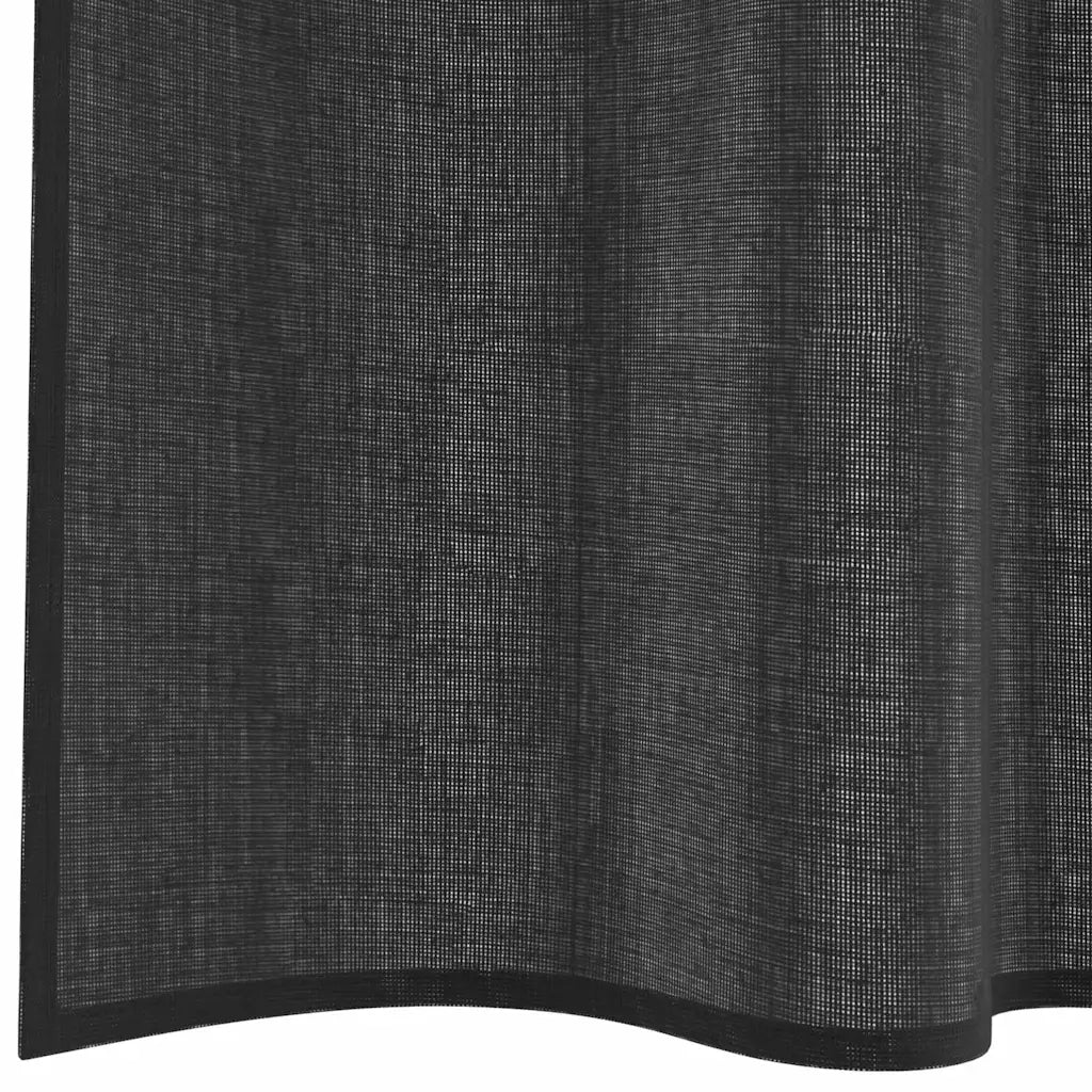 Tende in Voile con Tasche per Aste 2 pz Nero 4102170