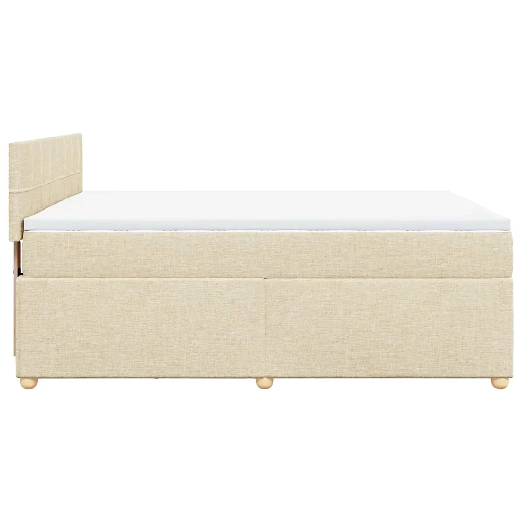 Giroletto a Molle con Materasso Crema 140x19 cm in Tessuto 3288980