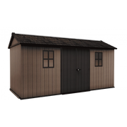 Casetta da giardino in resina EVOTECH+ 476x230 cm - con pavimento e doppia porta - carico neve 150 kg/m² – Newton Plus 7515/1575 - Marrone - Keter