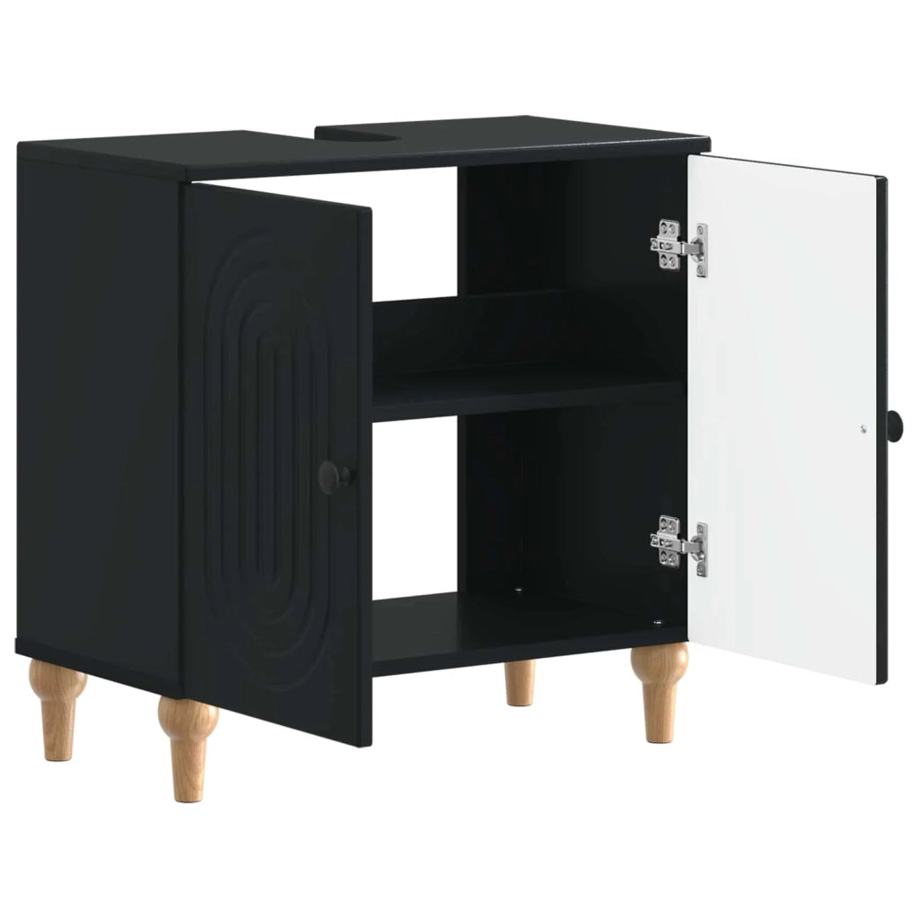 Armadio per Lavabo da Bagno ALKMAAR Nero 59,5 x 31,5 x 59 cm 896126