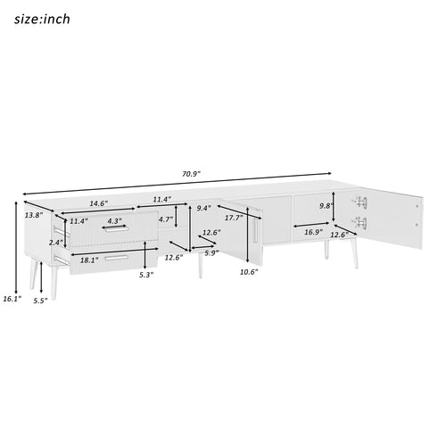 Supporto TV per TV da 75 pollici - Zephmum - Moderno, bianco