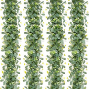 4 pezzi di fiori artificiali di eucalipto con corona di fiori bianchi Kunstmatige plant decorazione di fondo per matrimonio Decorazione per tavolo centrotavola