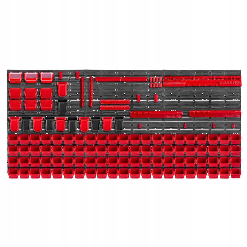 Pannello portautensili da parete KADAX per officina, 174x78 cm, 93 cubi, 20 supporti, garage.