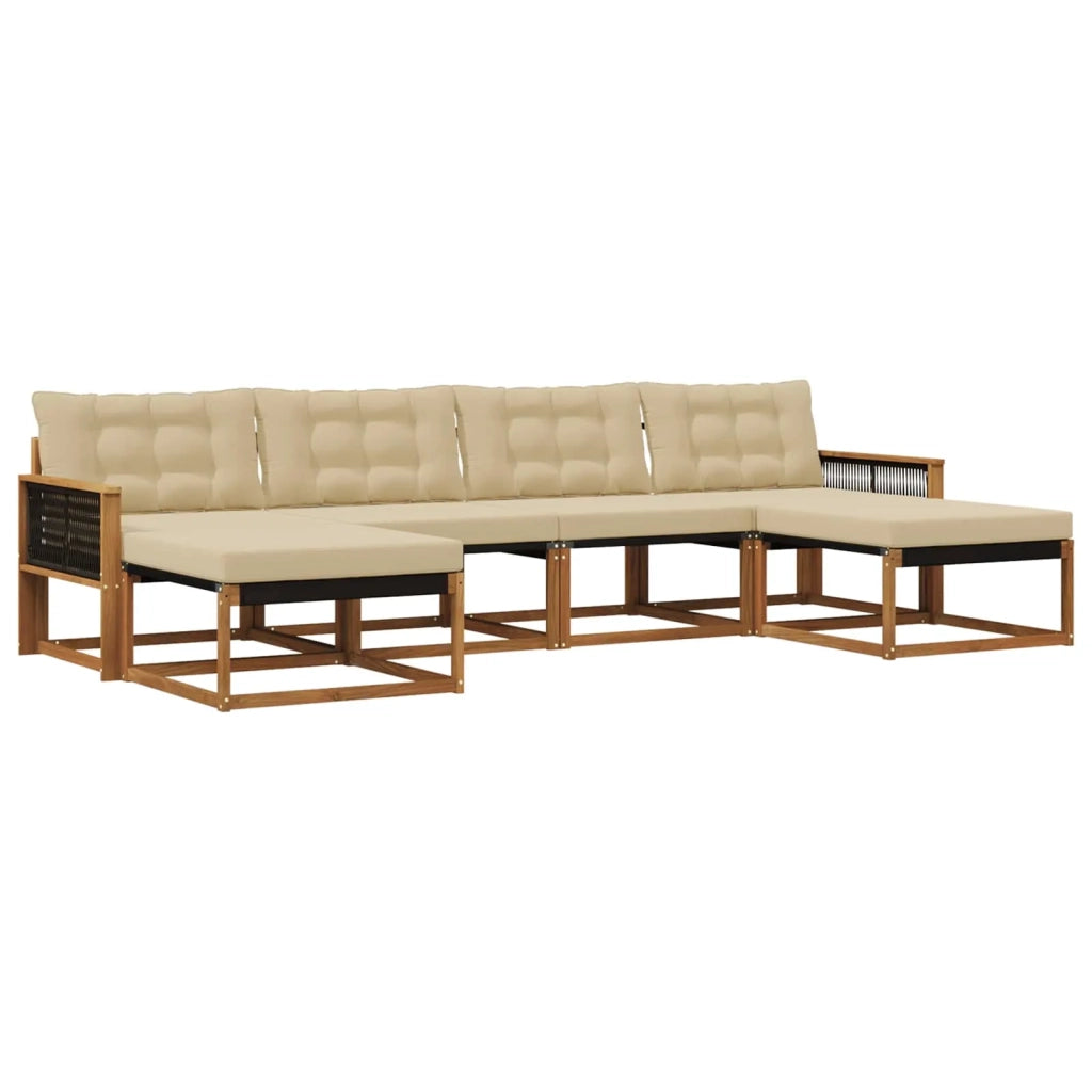 Set di divani da esterno 6 pz Naturale e Beige 3381601