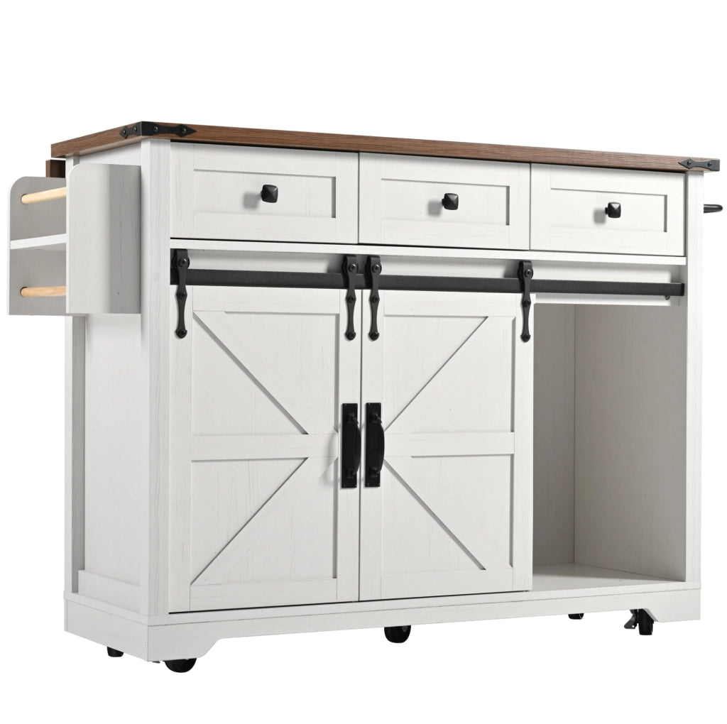 Isola cucina 140x73x94 cm pieghevole e mobile in MDF beige