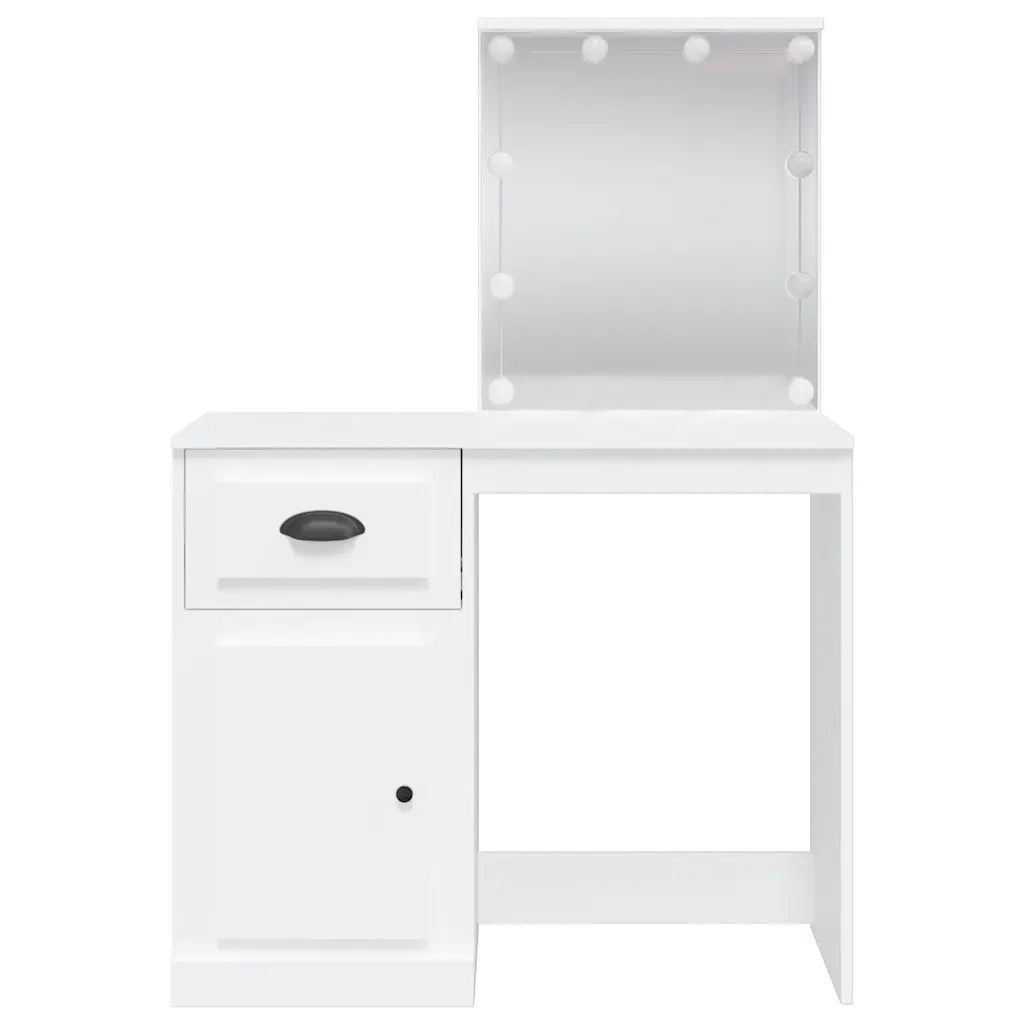 Toeletta | Tavolo da Trucco con Luci LED Bianca 90x42x132,5 cm