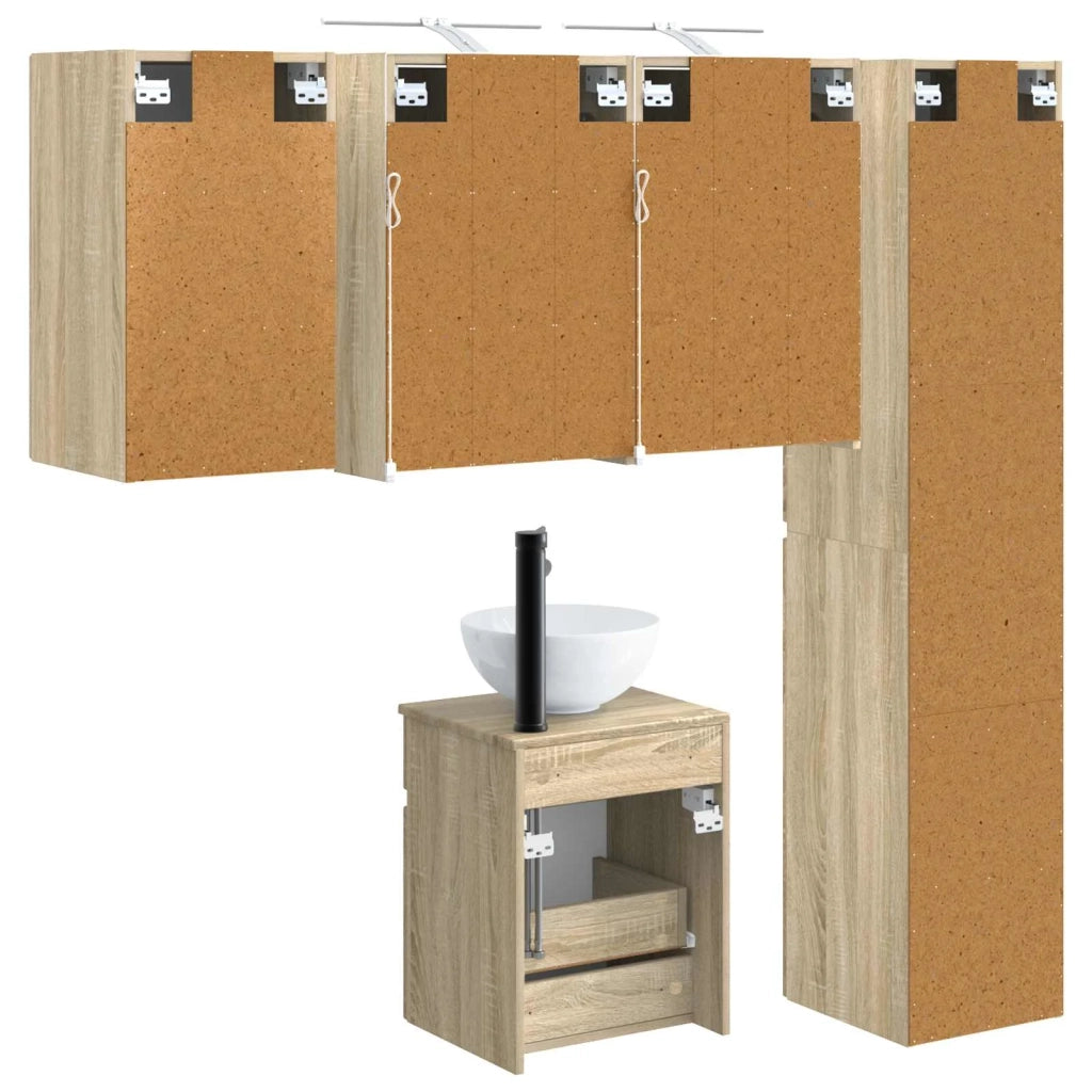 Set di Armadi da Bagno 5 pcs Rovere Sonoma 43 x 16 x 62,5 cm 3407345