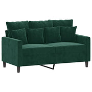 Divano | Divano da soggiorno | Sofa a 2 Posti Verde Scuro 120 cm in Velluto