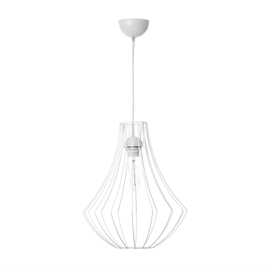 Lampada a sospensione Jasmin in metallo bianco