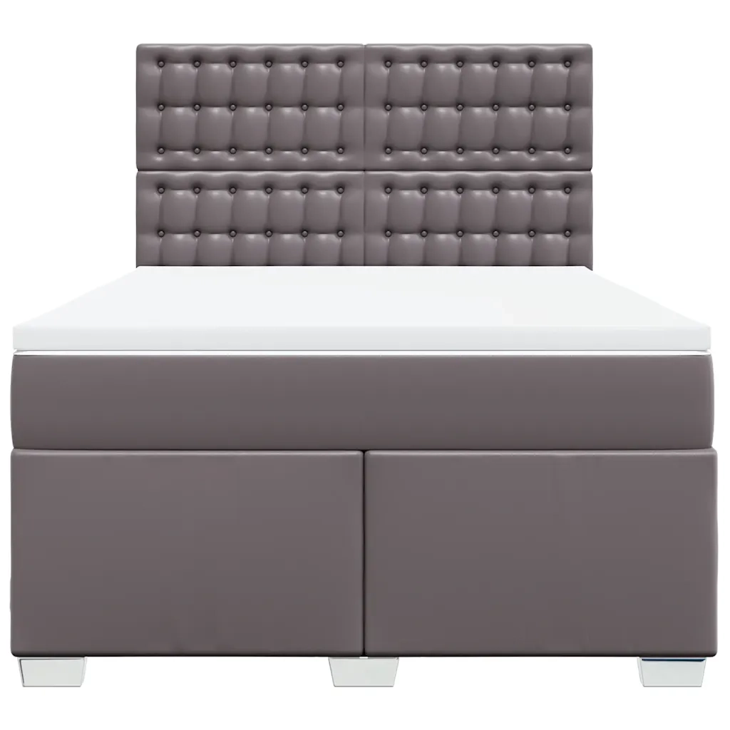 Giroletto a Molle con Materasso Grigio 140x190 cm in Similpelle 3293022