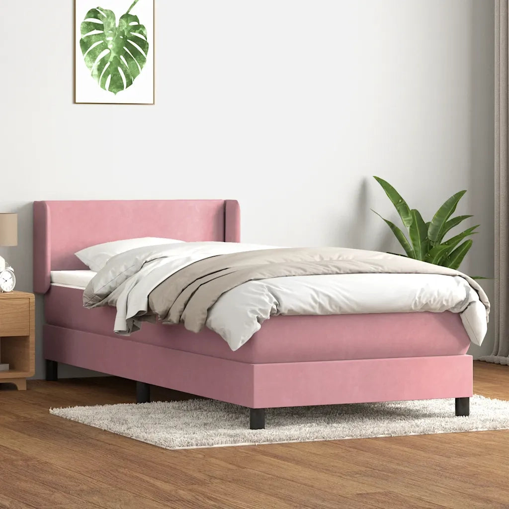 Giroletto a Molle con Materasso Rosa 90x220 cm Velluto 3317978