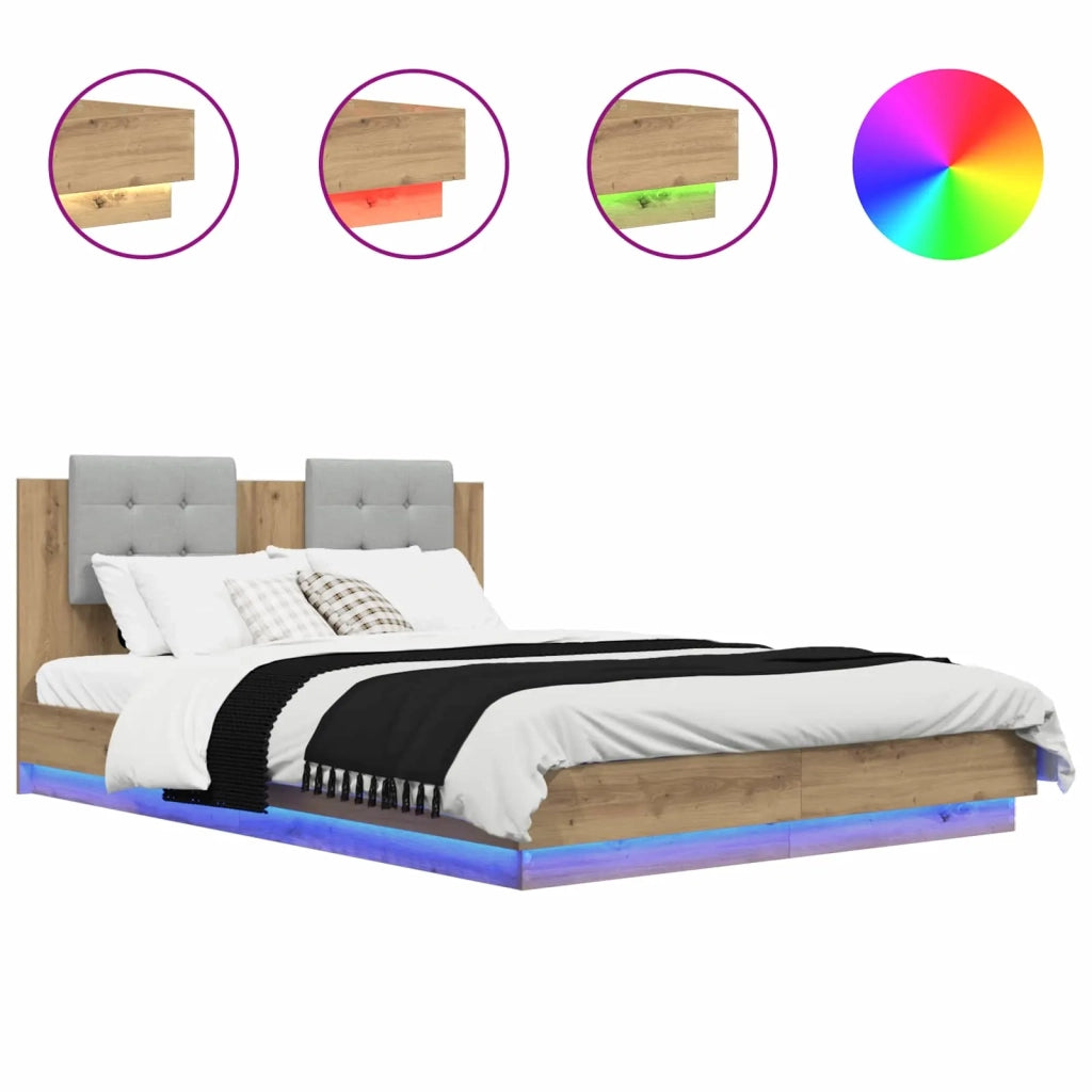 Struttura letto con testata-Giroletto Rovere artigianale 140 x 200 cm