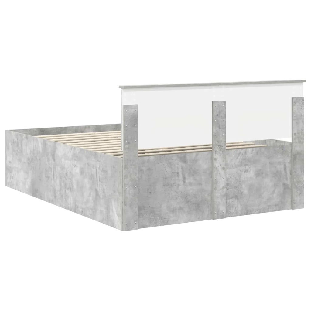 Struttura del letto con testiera Grigio cemento 150 x 200 cm
