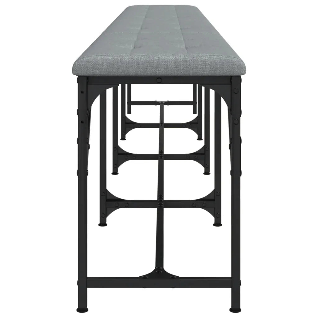 Panca da Pranzo Grigio Chiaro 248x32x45 cm in Acciaio e Tessuto CFW2233921