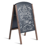 Lavagna nera da esterno in legno pieghevole Lavagna cavalletto da terra 2 lati 80x45cm-Lavagne