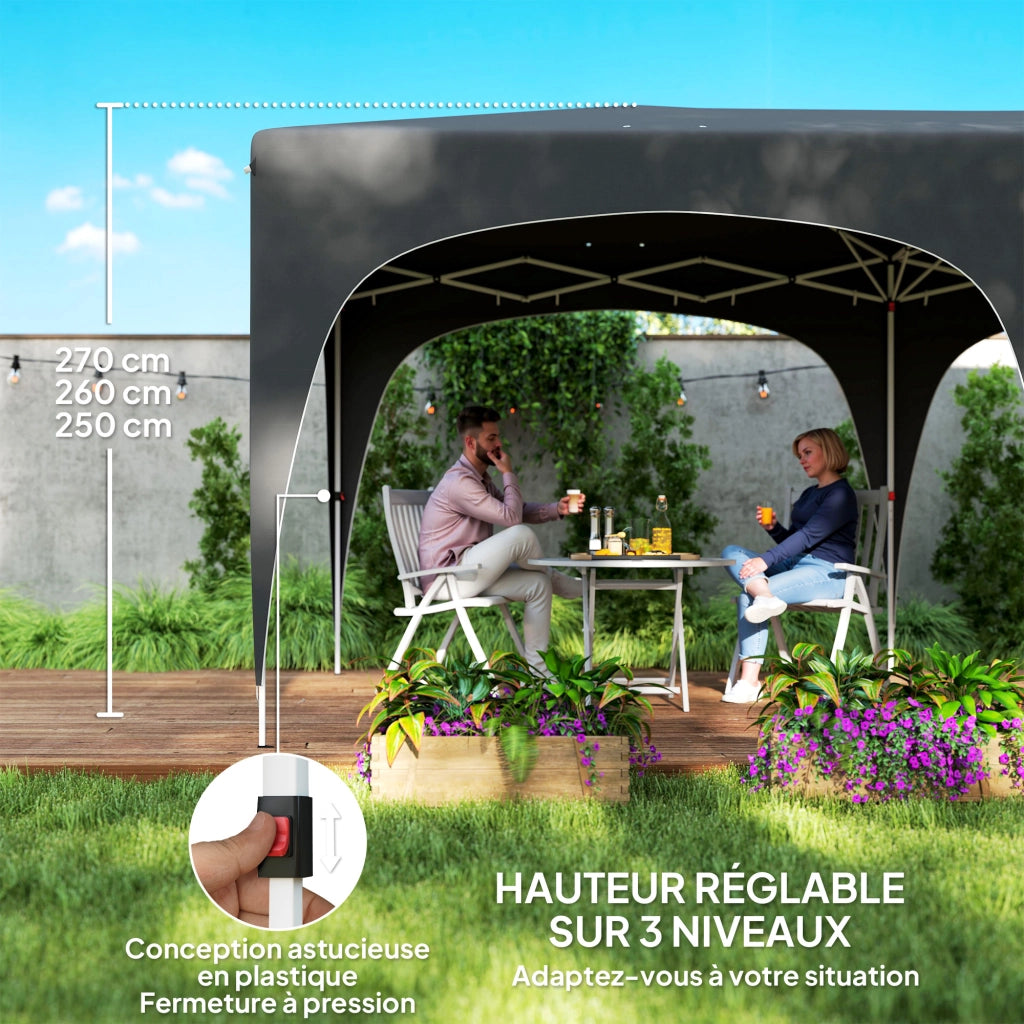 Tonnelle pliante 3x6m ¨C zephmum ¨C Grigio scuro